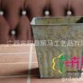 复古洗绿装饰花盆室内装饰盆栽铁皮花盆